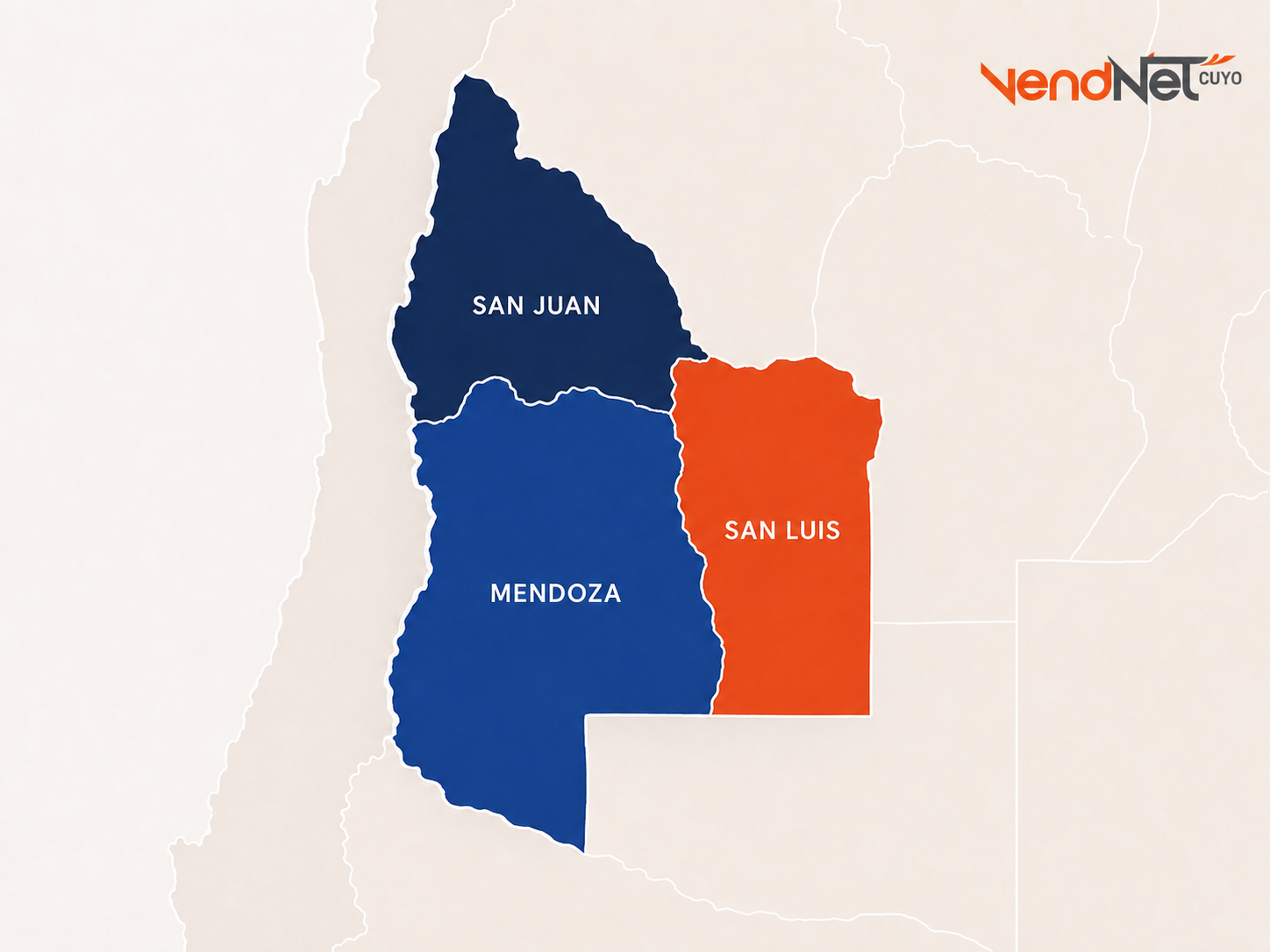 Mapa de presencia de VendNet Cuyo